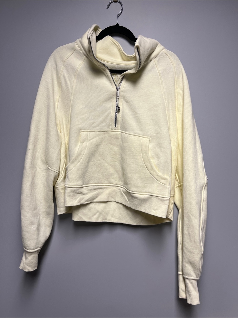 lululemon athletica Cream yellow V-Neck Half-Zip Pullover